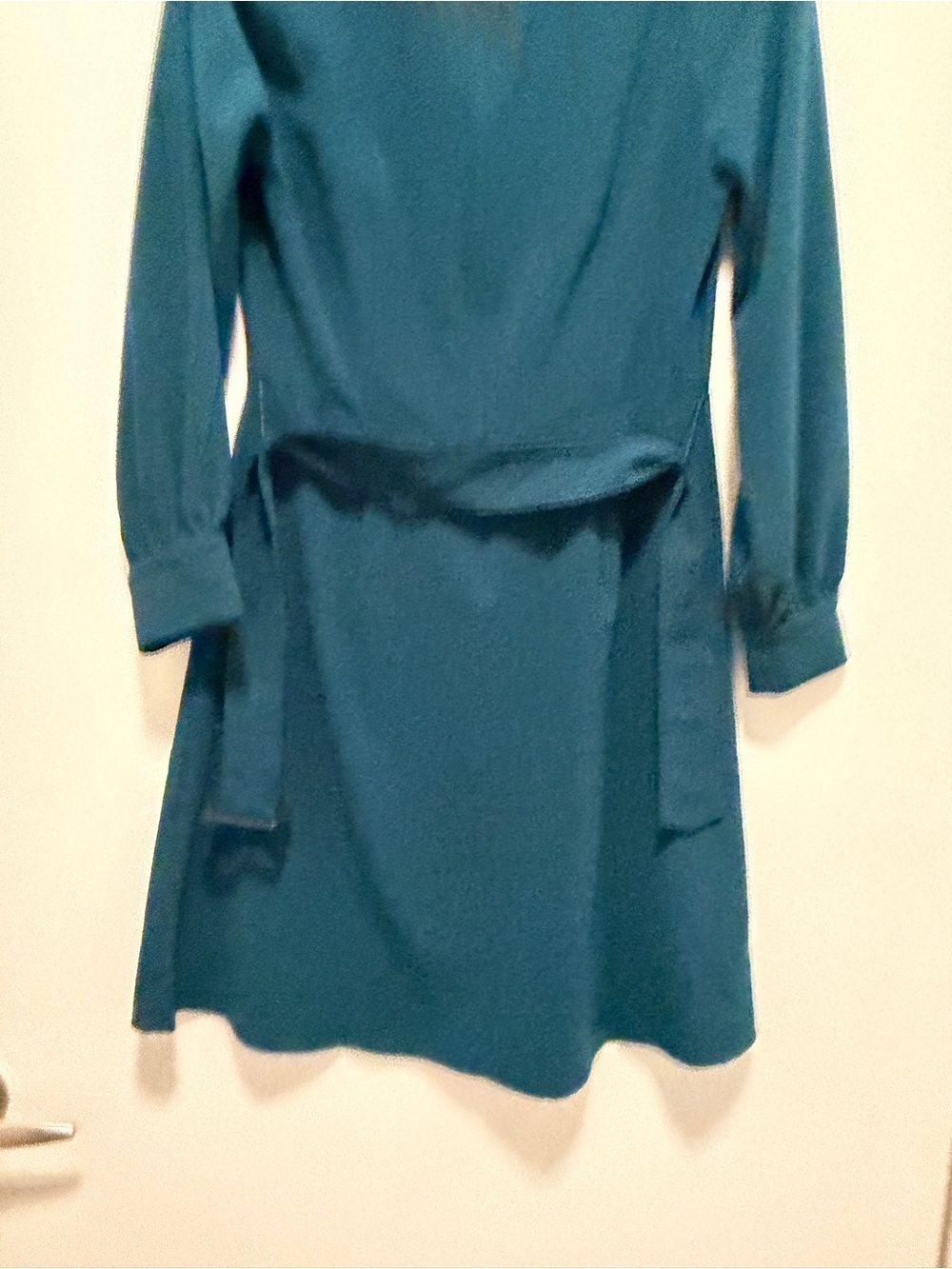 Banana Republic Teal Long-Sleeve Belted A-Line Dress - Picture 6 of 6